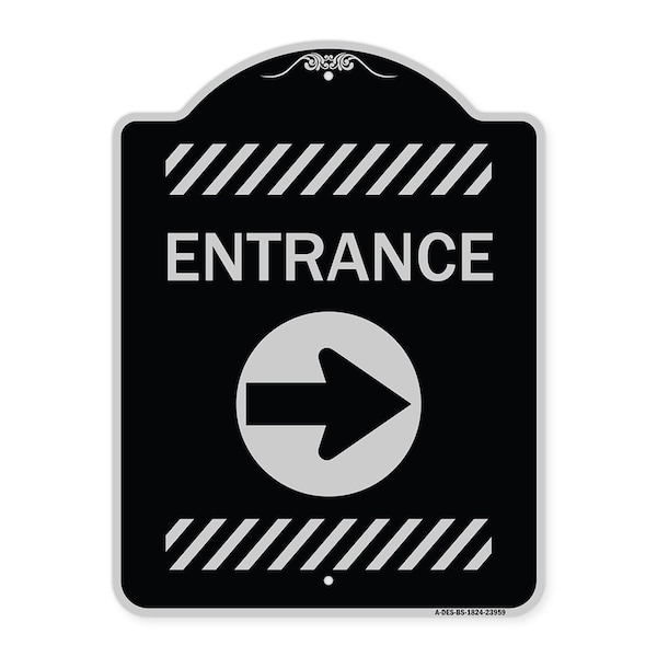 Signmission Flex Post Entrance with Right Arrow Decal for Flex Paddle Aluminum Sign, 18" L, 24" H, BS-1824-23959 A-DES-BS-1824-23959 - main